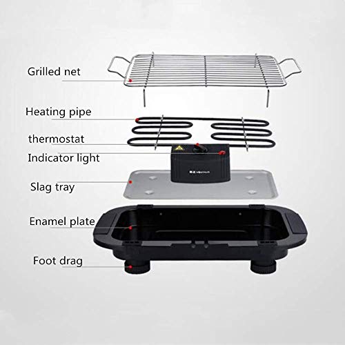 Inditradition 2000W Electric Barbecue Bbq Grill With 12 Skewers, Oil Brush & Spatula (Combo Pack) | Smokeless, For Indoor-Outdoor (Black), Built-In - Image 3