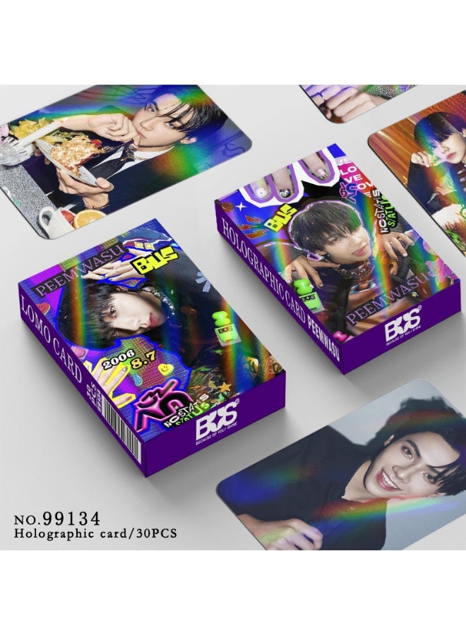 30 Laser Card Bus Single Aa Peemwasu Thai Nex Star Flash Card Lomo Card Holographic