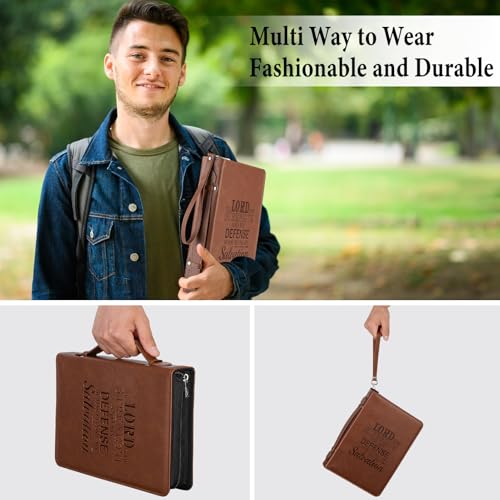 ICOSY Bible Cover Case for Women and Men, PU Leather Bible Bag Bible Study Supplies Accessories with Detachable Wrist Strap - Image 2