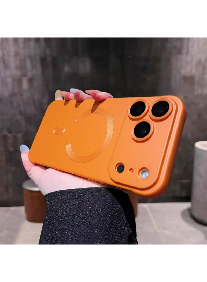 بولوز القضية المغناطيسية بلا إطار لـ iPhone 17 Pro Case مع حامي عدسة الكاميرا [متوافق مع MagSafe] رقيقة رقيقة الحد الأدنى من المضادة بلا حدود غطاء واقي مقاوم للصدمات ، برتقالي - Image 1