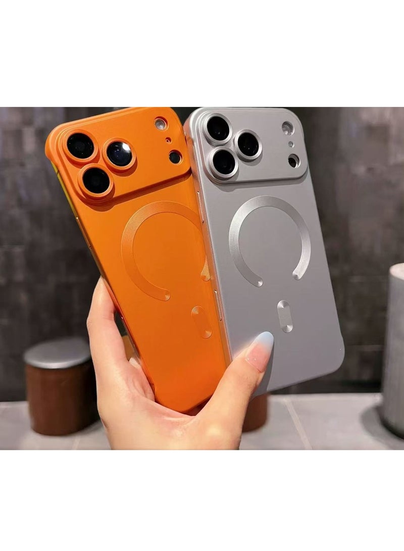 بولوز القضية المغناطيسية بلا إطار لـ iPhone 17 Pro Case مع حامي عدسة الكاميرا [متوافق مع MagSafe] رقيقة رقيقة الحد الأدنى من المضادة بلا حدود غطاء واقي مقاوم للصدمات ، برتقالي - Image 2