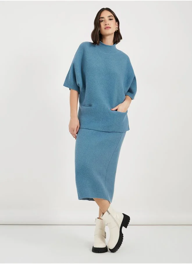 Styli Oversized Knit Sweater & Midi Skirt Co-Ords