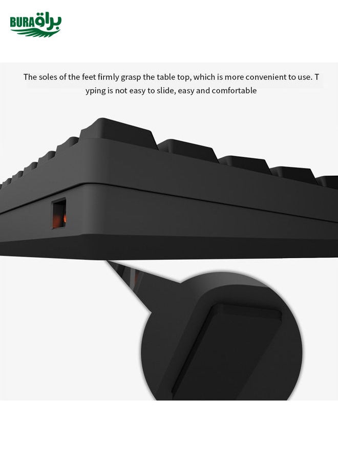 LEAVEN K28 61 Keys Gaming Office Computer RGB Wireless Bluetooth + Wired Dual Mode Mechanical Keyboard, Cabel Length:1.5m, Colour: Green Axis (Pink)
