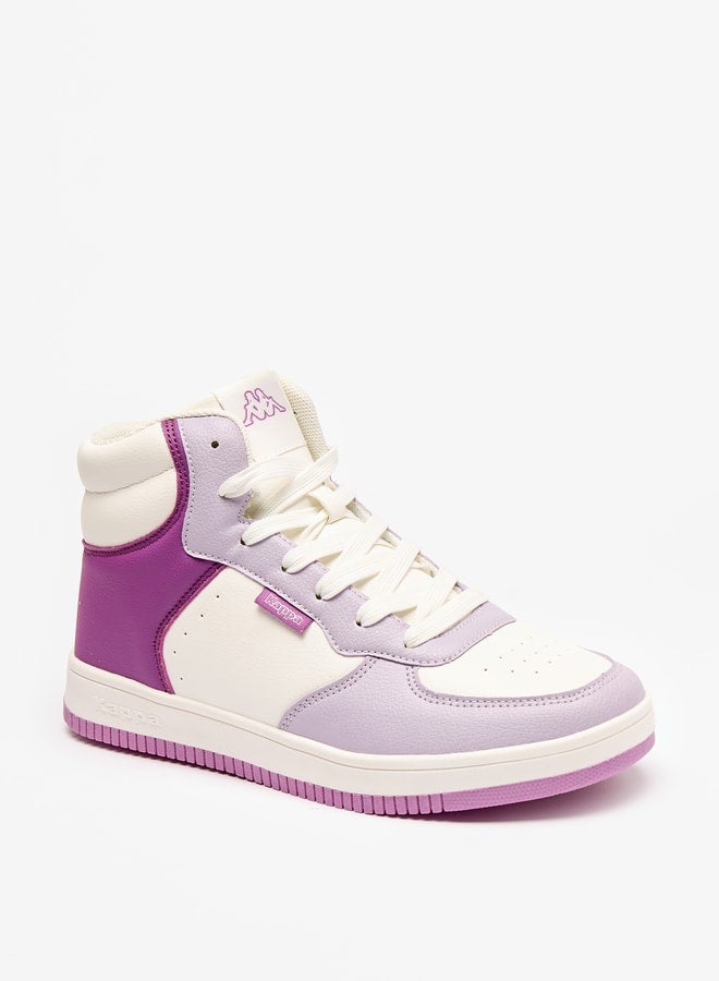 Kappa Women's Panelled High Top Sneakers with Lace-Up Closure  - Image 1