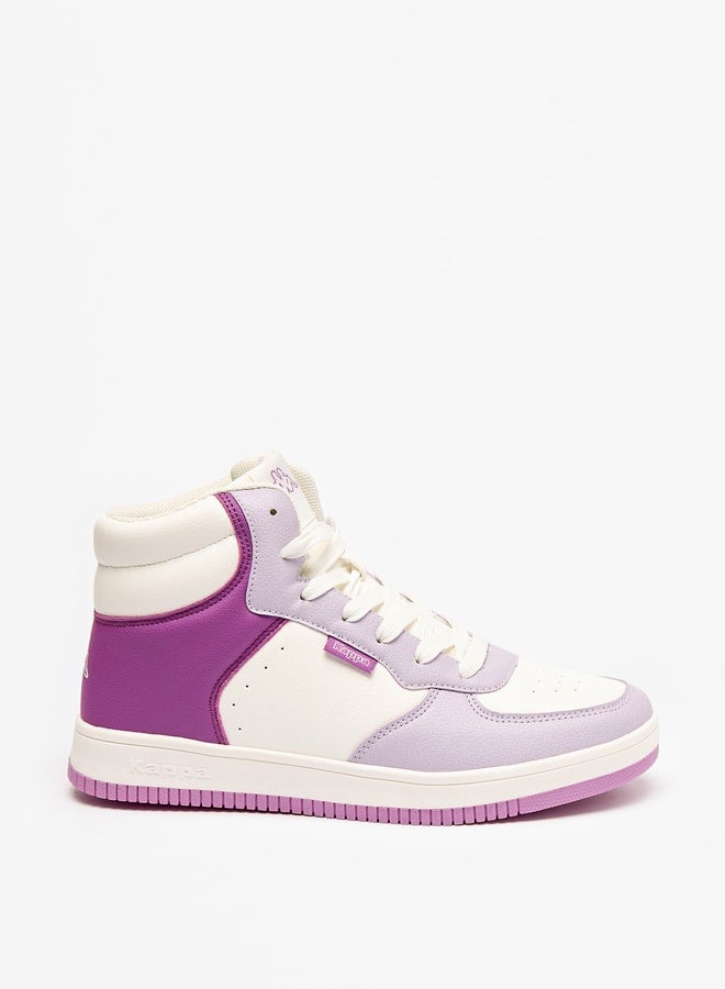 Kappa Women's Panelled High Top Sneakers with Lace-Up Closure  - Image 3