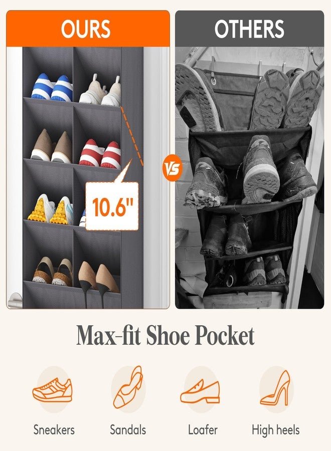 Lifewit Over the Door Shoe Organizers, 1 Pack Hanging Shoe Rack with 11 Pockets, 5 Layers Shoe Holder for Closet Door Storage Includes Boots, Toys, Water Bottles, Daily Necessities, Grey - Image 3
