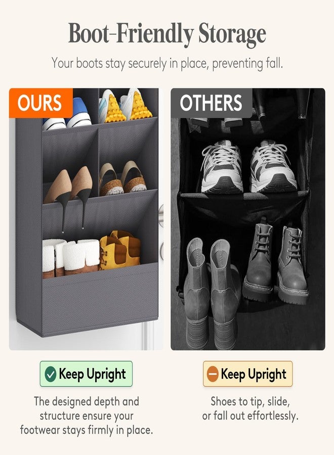 Lifewit Over the Door Shoe Organizers, 1 Pack Hanging Shoe Rack with 11 Pockets, 5 Layers Shoe Holder for Closet Door Storage Includes Boots, Toys, Water Bottles, Daily Necessities, Grey - Image 4