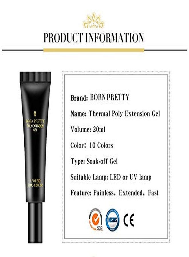 BORN PRETTY 20ml Thermal Quick Building UV Gel Acrylic Poly Extension Gel Nail Tips Temperature Color Change UV Builder Nail Art Gel (BP-TPG-02) - Image 4