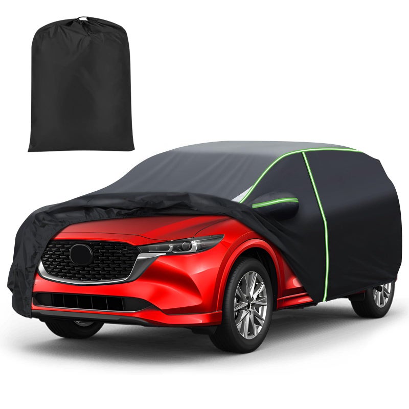 Mixsuper Liner Car Cover for Mazda CX5 20132026 Mazda CX50 20232026 7 Layers Full Car Cover All Weather Car Covers for CX5 CX50 Waterproof Outdoor Cover with Zipper Door Reflective Strips