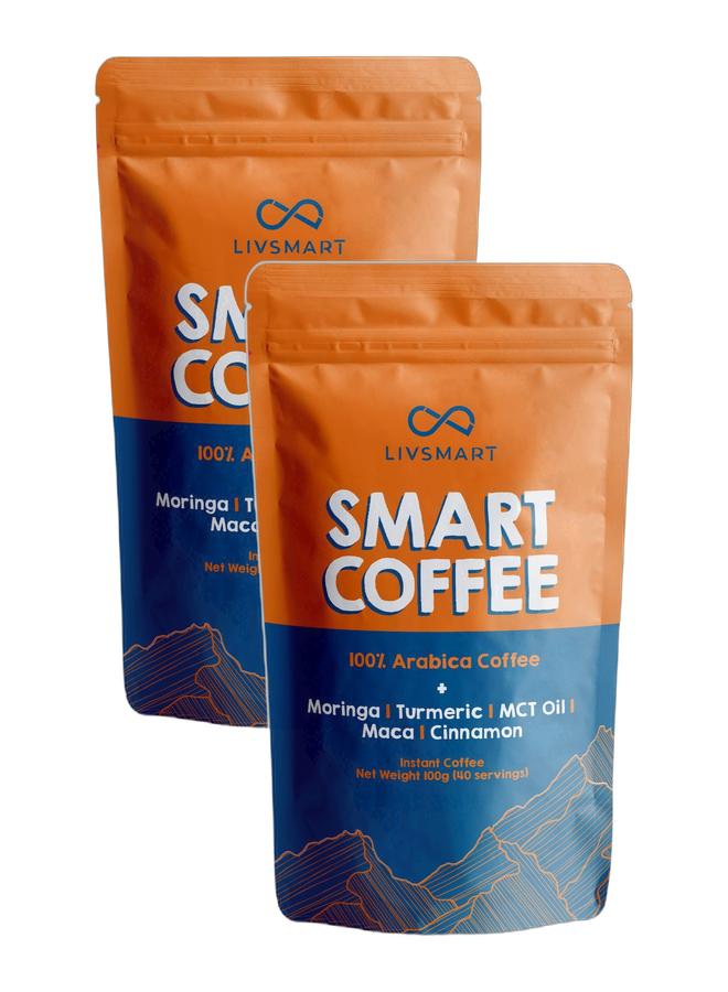 LIVSMART Organic Smart Arabica Coffee Powder 100g, Pack of 2 - Image 1