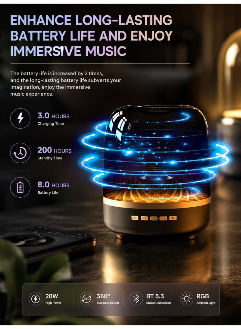 LOOPITYS RGB Wireless Bluetooth Speaker High Volume Color Glass Subwoofer Small Home Audio Speaker for Parties And Events - Image 3