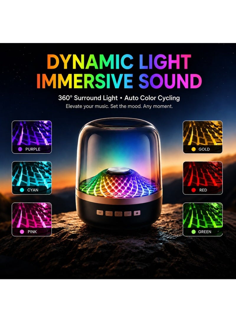 LOOPITYS RGB Wireless Bluetooth Speaker High Volume Color Glass Subwoofer Small Home Audio Speaker for Parties And Events - Image 4