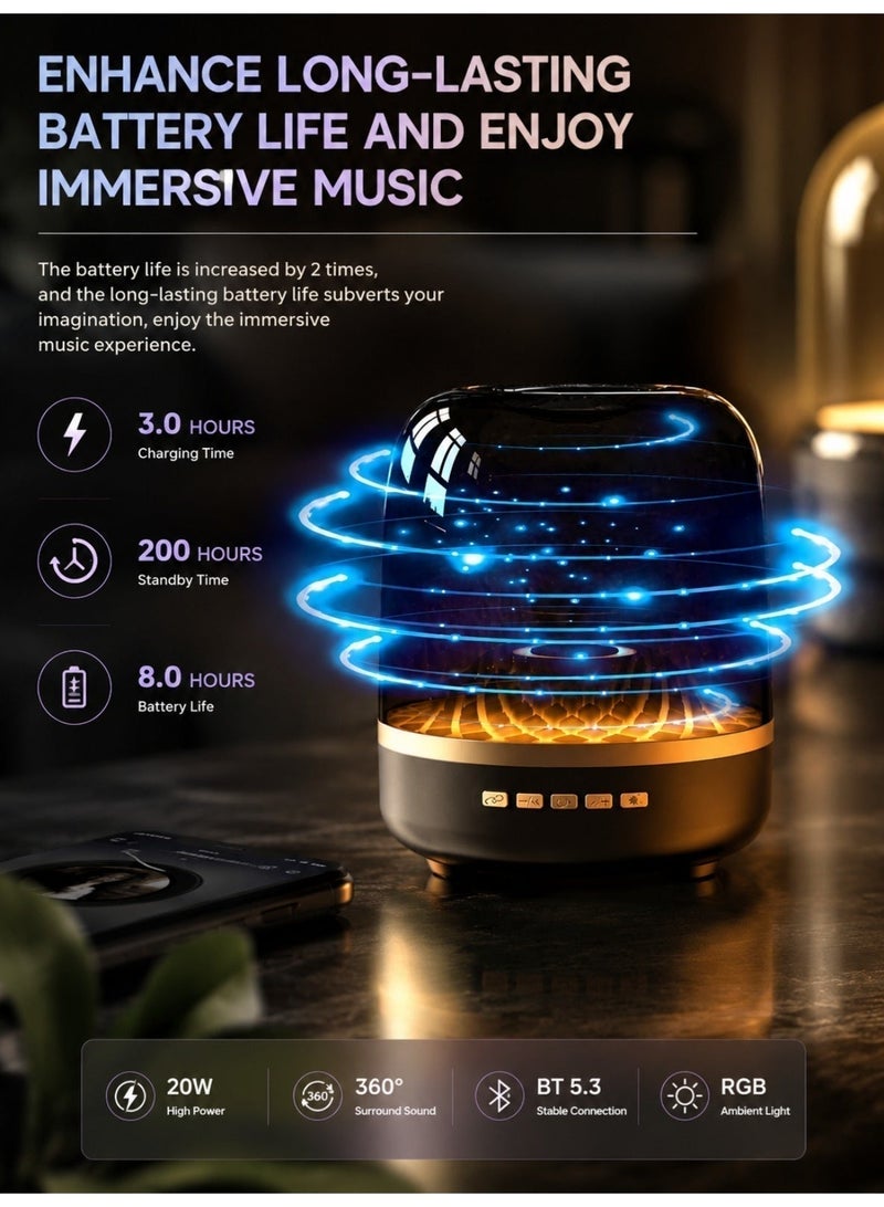 SADA RGB Wireless Bluetooth Speaker High Volume Color Glass Subwoofer Small Home Audio Speaker for Parties And Events - Image 3