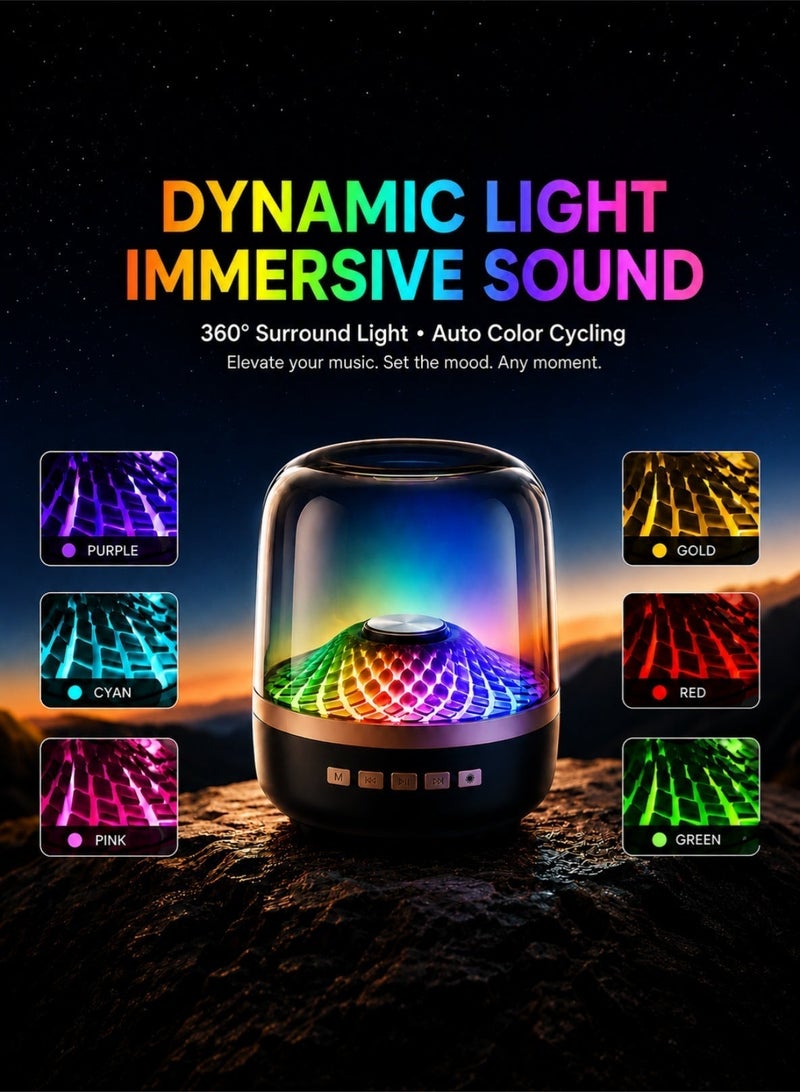 SADA RGB Wireless Bluetooth Speaker High Volume Color Glass Subwoofer Small Home Audio Speaker for Parties And Events - Image 4
