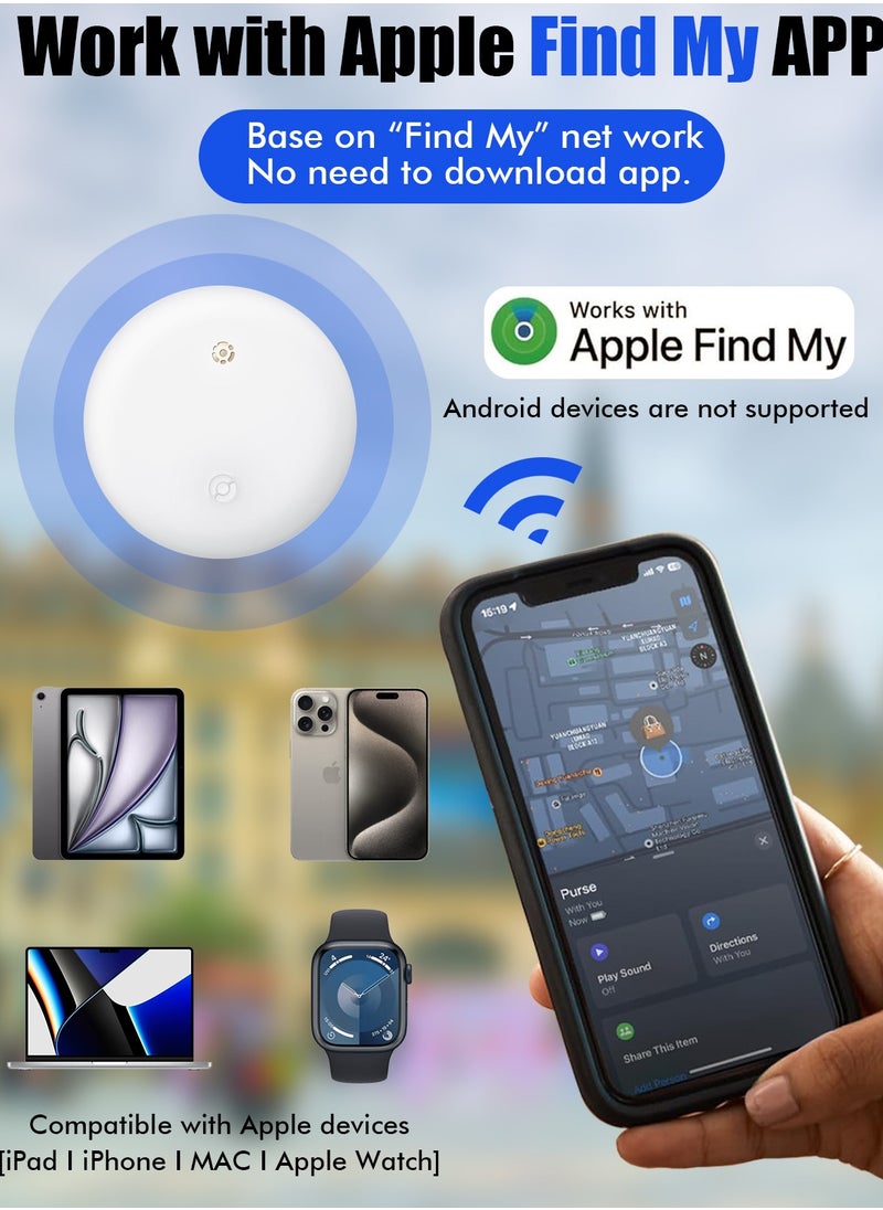 XQOOPS - XQOOPS Smart Tracker Item Finder for Apple Find My (iOS Only), Super MINI Size Key Finder Item Locator for Luggage,Wallet,Bicycle and More, IPX6 Waterproof Works Like Apple Airtag(White-1 Pack) - Image 1