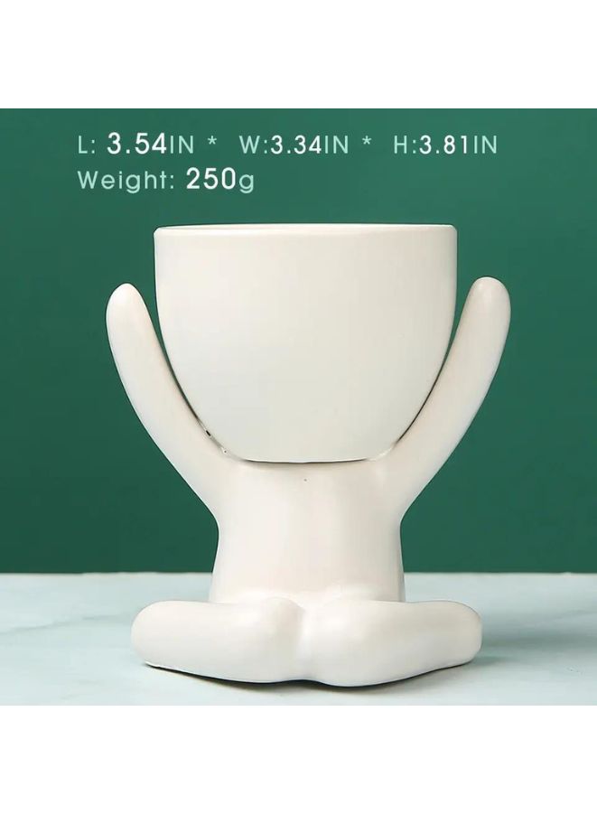 Mini Human-Shaped Ceramic Succulent Plant Pot – Creative Cactus Planter for Desk, Office, and Home Decoration
