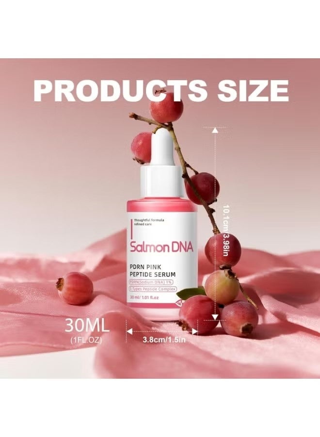 Salmon DNA Serum, PDRN Pink Peptide Serum with PDRN & Peptides Complex, Hydrating Face Serums for Soothing, Moisturizing, Calming, Revitalizing Skin, Korean Skincare, 30ml/1.01 fl.oz - Image 3