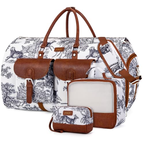 ITIEZY Garment Duffel Bag for Travel - Convertible Carry on Garment Duffel Travel Bag for Women Men Large Weekender Bag with Shoes Pouch 2 in 1 Hanging Suit Travel Duffel Bag 3pcs Set - Image 1