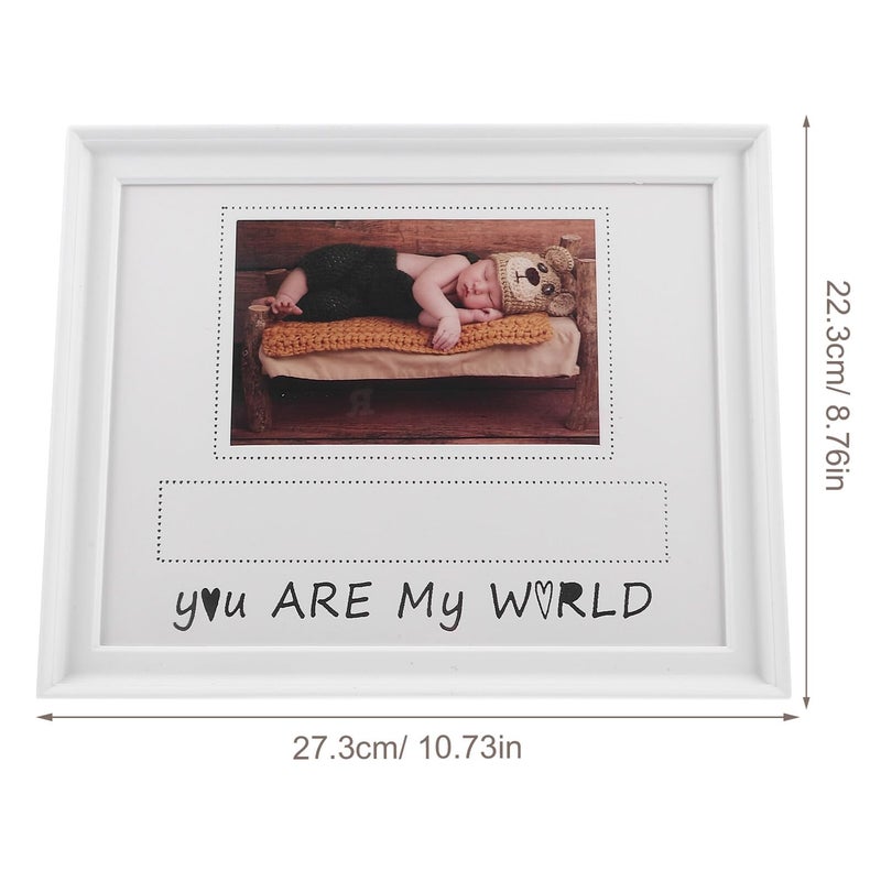 White Keepsake Photo Frame For Birth Display 23 5x28 5cm Shower Gift - Image 3