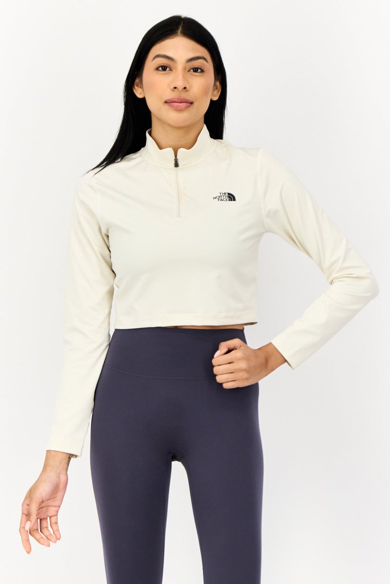 THE NORTH FACE Women Sportswear Fit Long Sleeves Training Top, Vintage White - Image 1