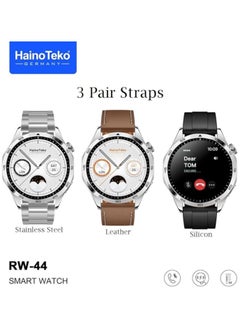 Haino Teko GT4 smart watch from screen, powerful battery that lasts for 5 days, fast charging, supports calls and wireless charging, with 3 different straps  - Image 2