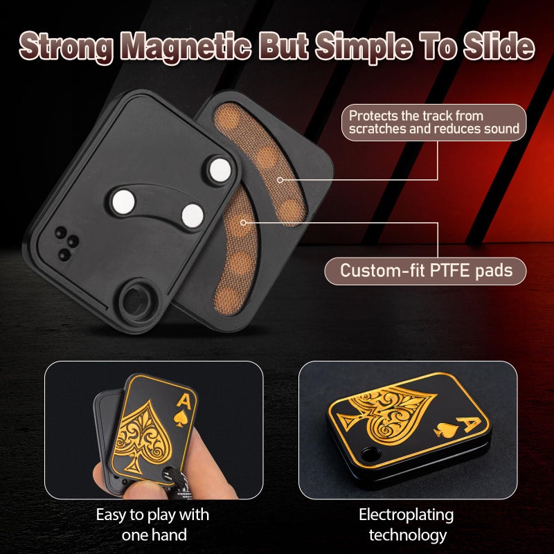 D.G.PLAYER Fidget Toys Adults - Pendants Magnetic Fidget Slider to Relieve Stress, Tension, Anxiety - Improve Focus - Find Inspiration Portable Design (Black) - Image 4