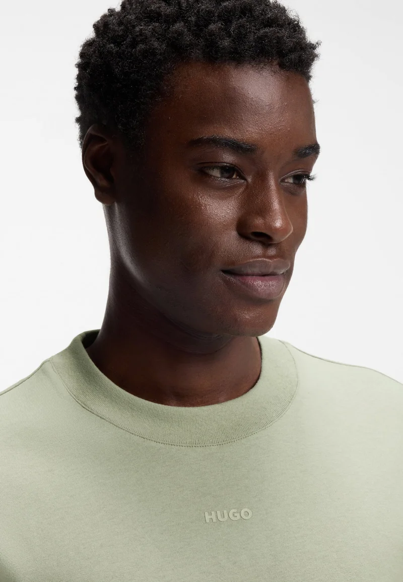 HUGO Light Green Relaxed-fit T-shirt in cotton with logo print for Men | Best Price UAE