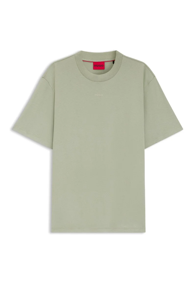 HUGO Light Green Relaxed-fit T-shirt in cotton with logo print for Men | Best Price UAE