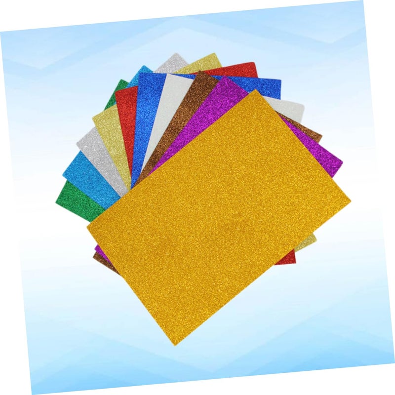 Childrens DIY Craft Kit Glitter Sponge Paper A4 10 Mixed Colors Decal Sheets - Image 3