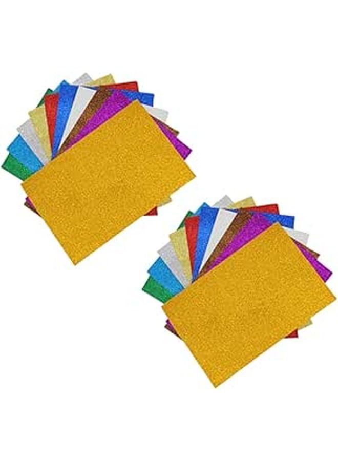 Childrens DIY Craft Kit Glitter Sponge Paper A4 10 Mixed Colors Decal Sheets - Image 1
