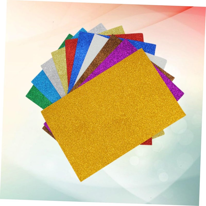 Childrens DIY Craft Kit Glitter Sponge Paper A4 10 Mixed Colors Decal Sheets - Image 5