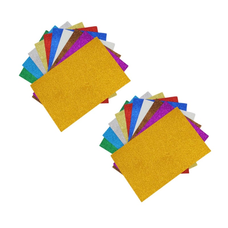 Childrens DIY Craft Kit Glitter Sponge Paper A4 10 Mixed Colors Decal Sheets - Image 2