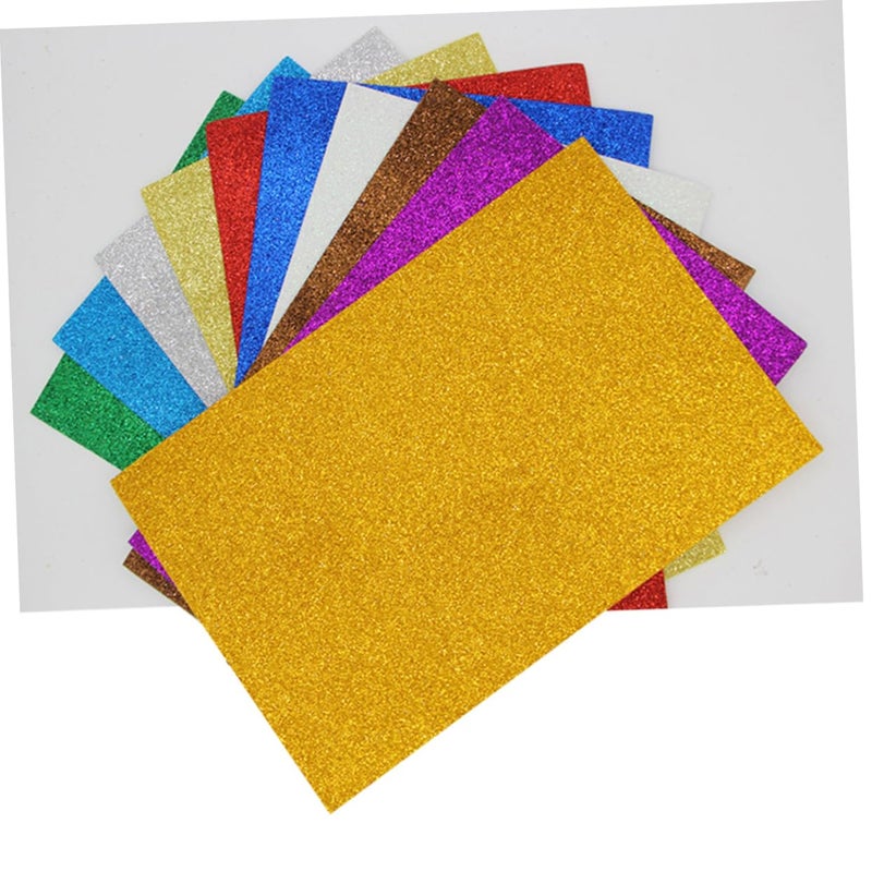 Childrens DIY Craft Kit Glitter Sponge Paper A4 10 Mixed Colors Decal Sheets - Image 4