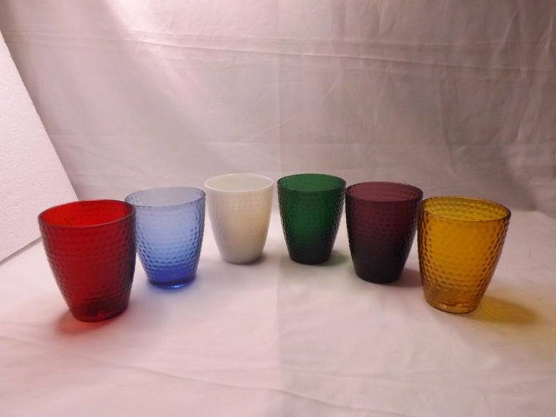 Kala Kriti KALAKRITI Hammered Water Glass Goblets for Drinkng Water Cocktail Glass Bar Glass for Home and Kitchen Dining Glass Color White Set of 6 330 MLColourRedGreenBlueWhitePurpleYellow  - Image 2