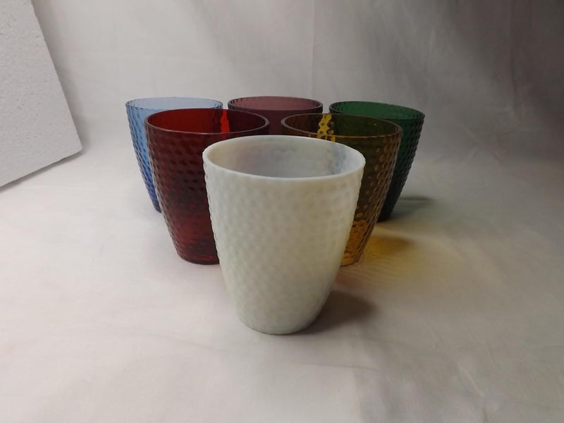 Kala Kriti KALAKRITI Hammered Water Glass Goblets for Drinkng Water Cocktail Glass Bar Glass for Home and Kitchen Dining Glass Color White Set of 6 330 MLColourRedGreenBlueWhitePurpleYellow  - Image 4