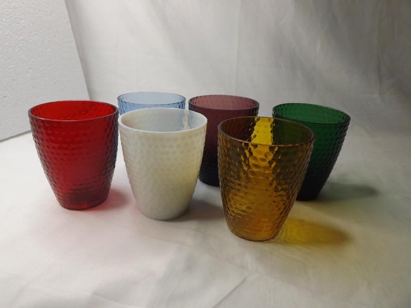 Kala Kriti KALAKRITI Hammered Water Glass Goblets for Drinkng Water Cocktail Glass Bar Glass for Home and Kitchen Dining Glass Color White Set of 6 330 MLColourRedGreenBlueWhitePurpleYellow  - Image 3