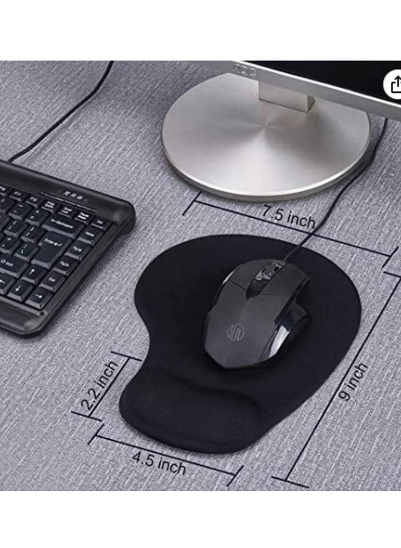 Comfortable mouse pad with wrist rest support 22.6X18.7X1.6 centimeter black - Image 2