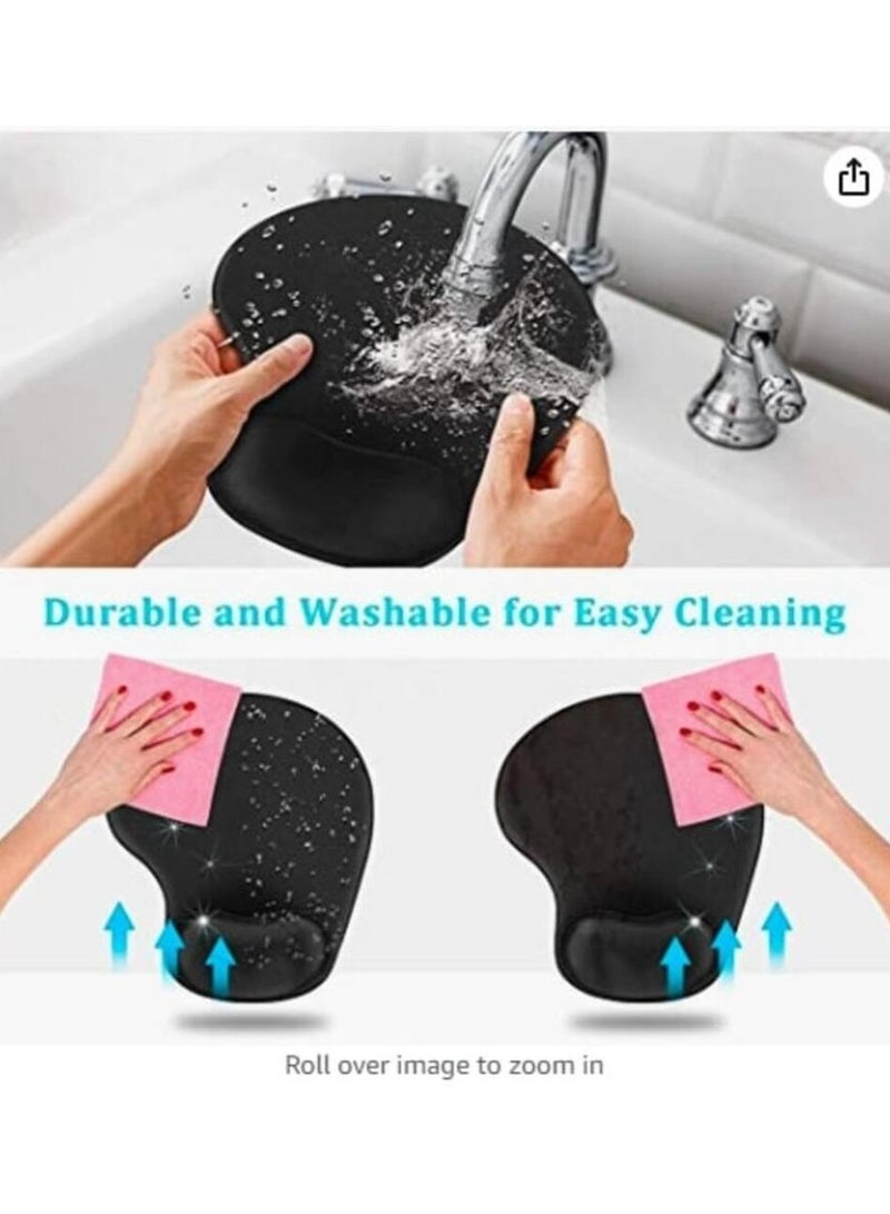 Comfortable mouse pad with wrist rest support 22.6X18.7X1.6 centimeter black - Image 3