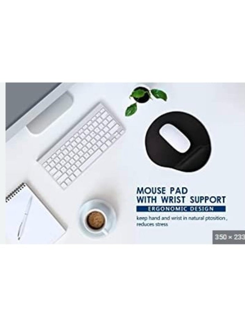 Comfortable mouse pad with wrist rest support 22.6X18.7X1.6 centimeter black - Image 5