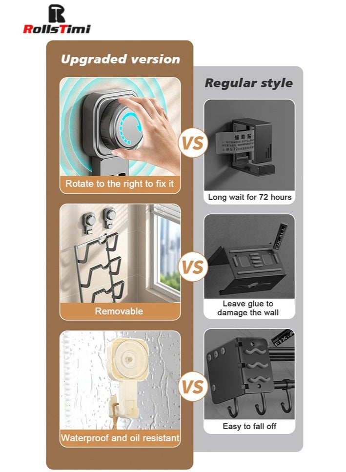 RollsTimi  Pot Lid Organizer Rack, 3-Tier Pot Lids Holder for Cabinet Door Wall, No Drilling Adhesive Wall/Door Mounted Rustproof Pot and Pan Cover with Suction Cup for Kitchen Storage,Grey - Image 4