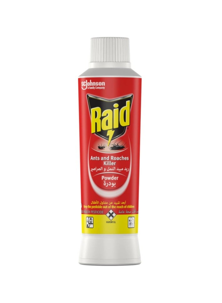 Raid Ant & Cockroach Killer Powder with Long-Lasting Protection - Fast-Acting Indoor Pest Control for Home, Cellar & Attic - Effective Along Cracks & Crevices - 250g