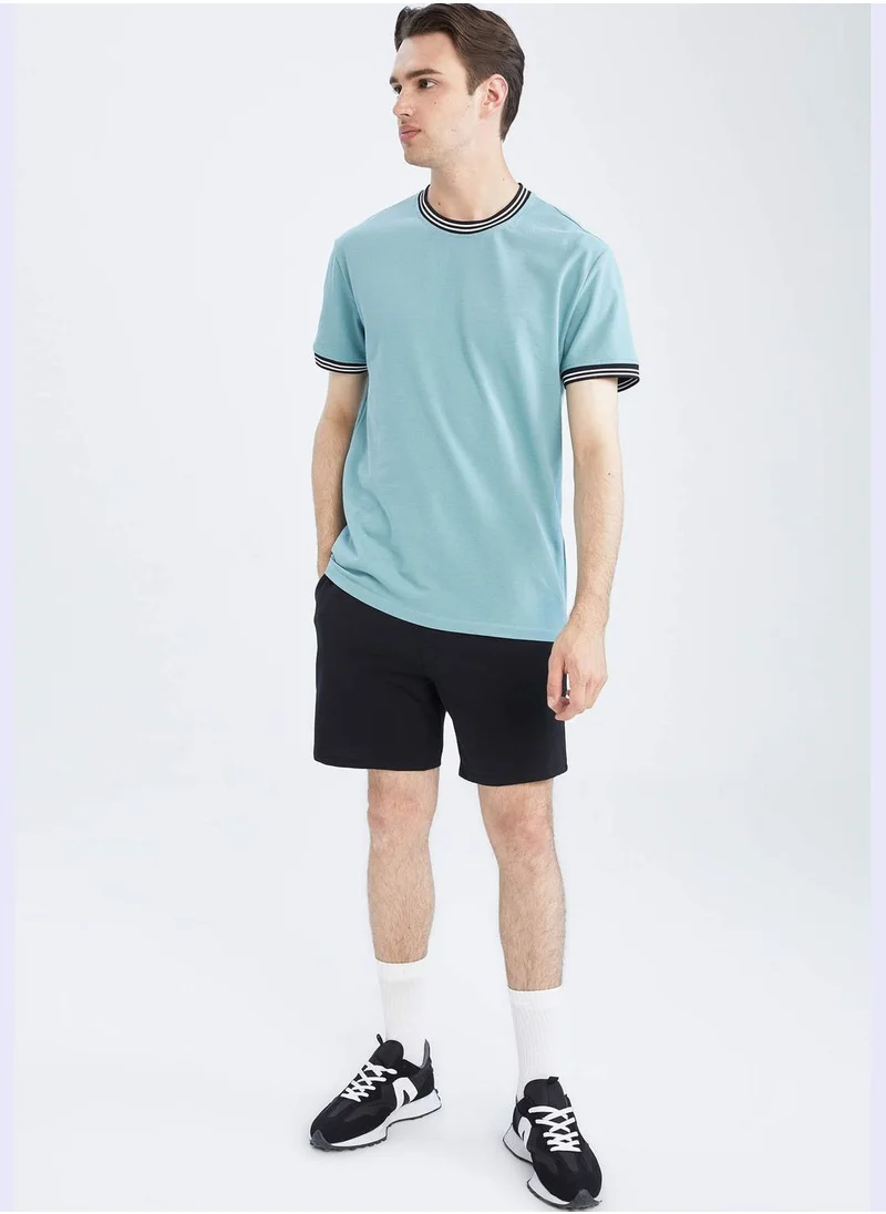 DeFacto Regular Fit Short Sleeve Stripe Detail T-Shirt