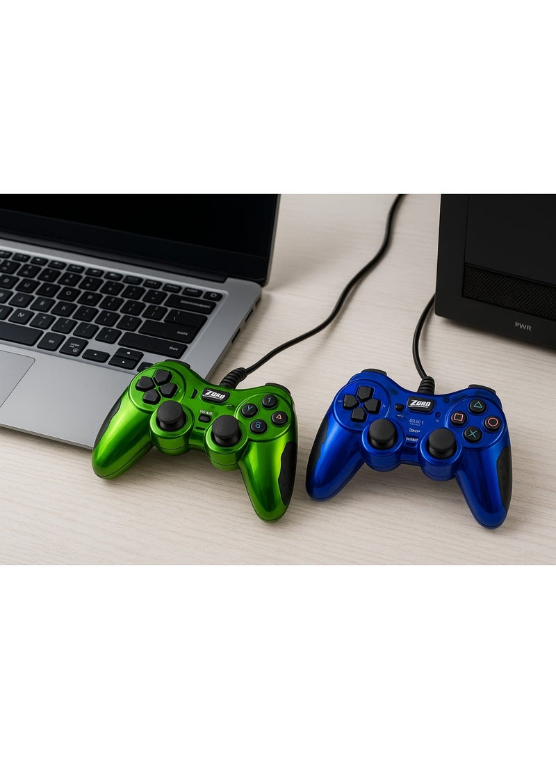 Zero ZERO ZR-6001 Dual Gamepad - Metal Design - Vibration Support - Analog Mode - Digital Compatible with Windows - USB Direct Play  - Image 3