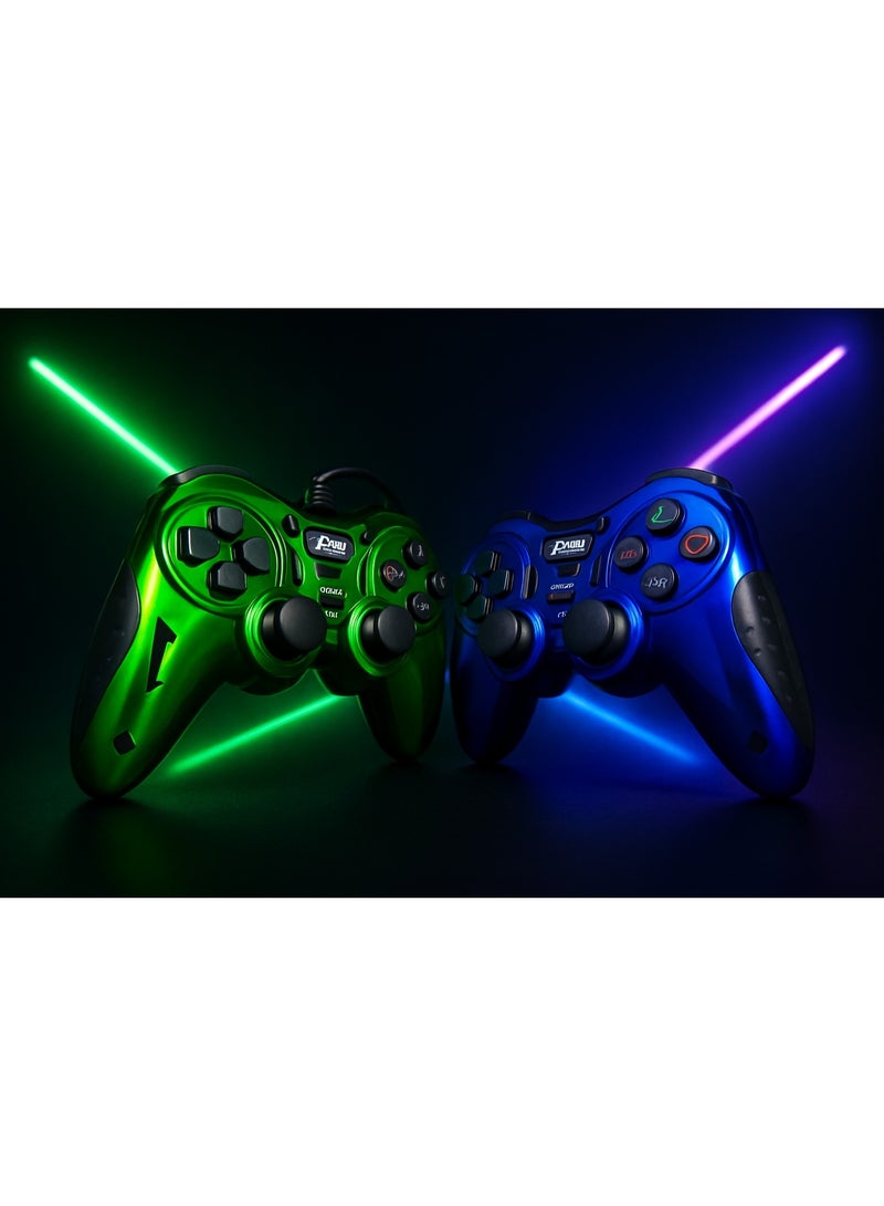 Zero ZERO ZR-6001 Dual Gamepad - Metal Design - Vibration Support - Analog Mode - Digital Compatible with Windows - USB Direct Play  - Image 2