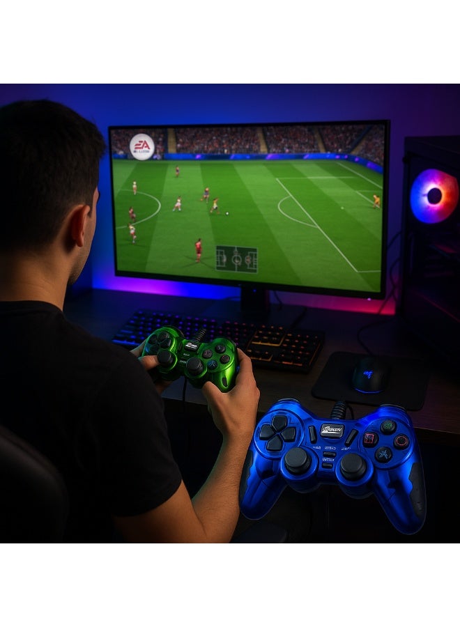 Zero ZERO ZR-6001 Dual Gamepad - Metal Design - Vibration Support - Analog Mode - Digital Compatible with Windows - USB Direct Play  - Image 4