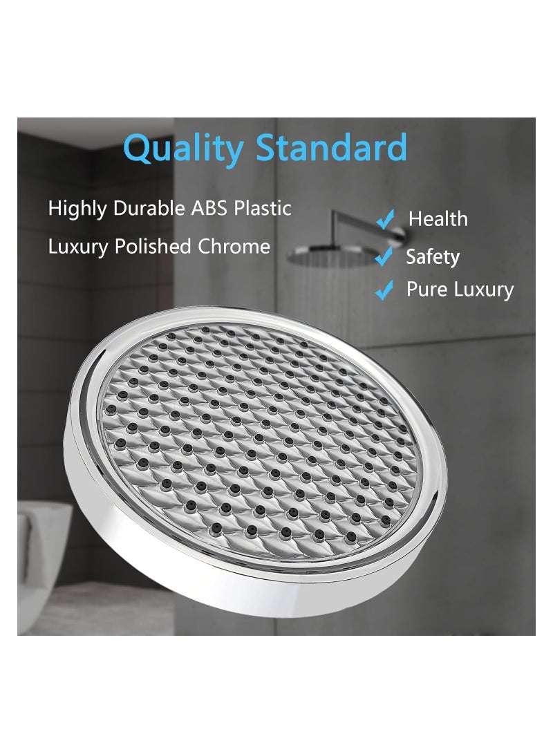 Zikra 6 Inch Rain Shower Head, High Pressure Rainfall Shower Head with Chrome Finish, Adjustable Replacement for Your Bathroom Shower Heads, Anti-Clogging Silicone Nozzles - Image 3