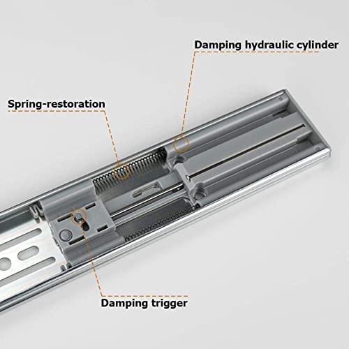 LONTAN 2 Pairs Heavy Duty Soft Close Drawer Slides 24 Inch, Soft Closing Ball Bearing and Full Extension Drawer Slides Drawer Rails 100 LB Capacity - Image 3