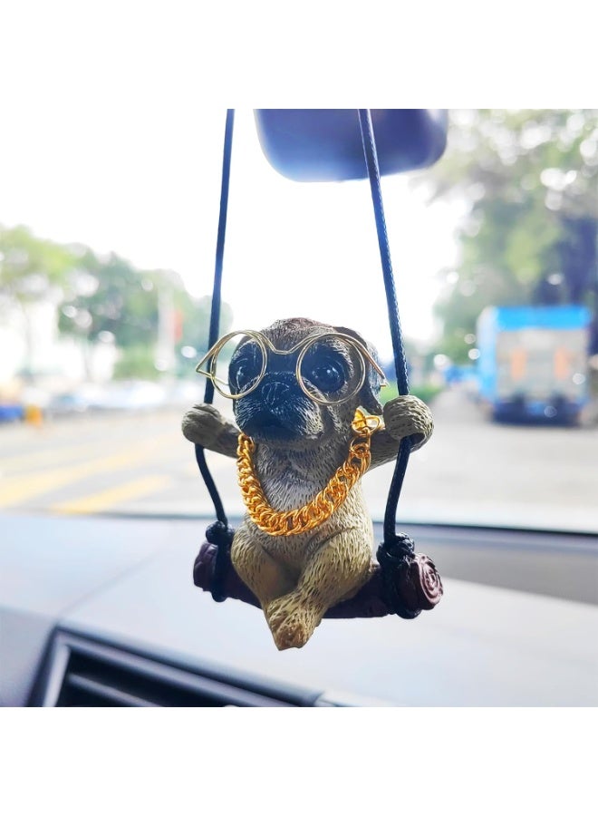 Swinging Dog Car Hanging Ornament, Car Mirror Hanging Accessories with Dog Design - Mirror Accessories - Cute, Car Rearview Mirror Accessories, Small Gifts for Women and Men - Image 2