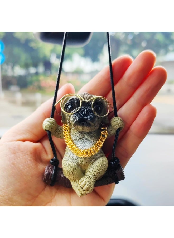 Swinging Dog Car Hanging Ornament, Car Mirror Hanging Accessories with Dog Design - Mirror Accessories - Cute, Car Rearview Mirror Accessories, Small Gifts for Women and Men - Image 3
