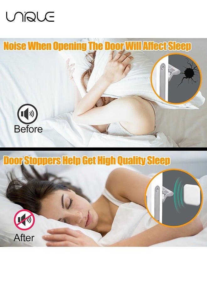 Unique 4PCS Door Stoppers Wall Protector, Silicone Door Knob Guard Wall Shield, Door Handle Bumper Self Adhesive Silencer Soft Rubber Crash Pad for Home Office - Image 3